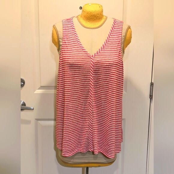 $5 Item! GUC Torrid 4X Knit Red and White Striped Jersey Swing Tunic Tank - Picture 5 of 10